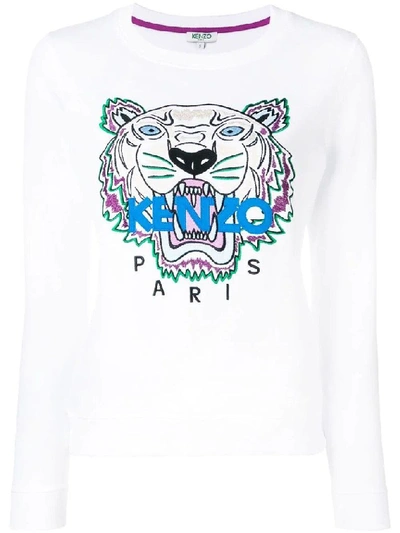 Shop Kenzo Women's White Cotton Sweatshirt
