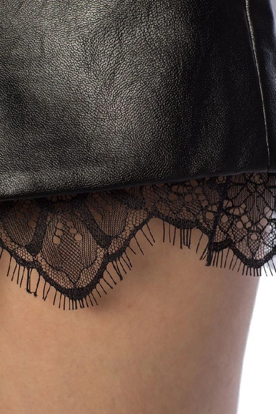 Shop Self-portrait Women's Black Leather Shorts