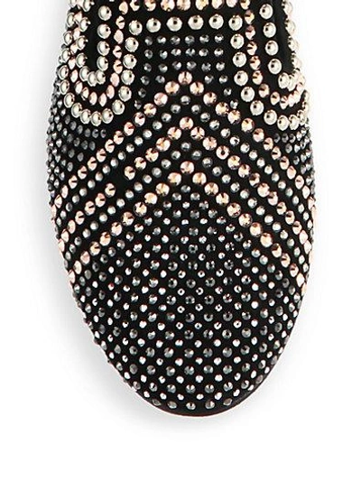 Shop Giuseppe Zanotti Swarovski-embellished Suede Loafers In Black