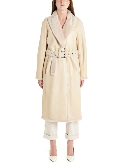 Shop Brunello Cucinelli Women's White Leather Coat
