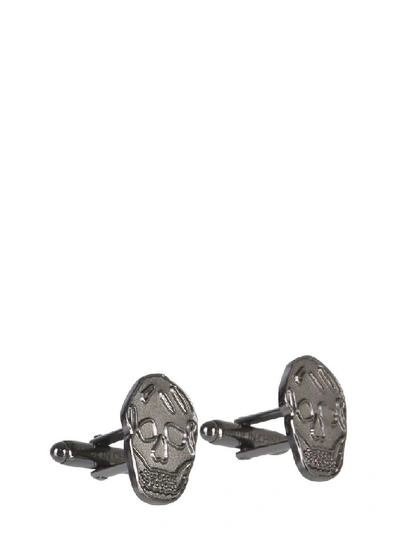 Shop Alexander Mcqueen Men's Silver Metal Cuff Links