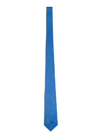 Shop Fendi Men's Blue Silk Tie