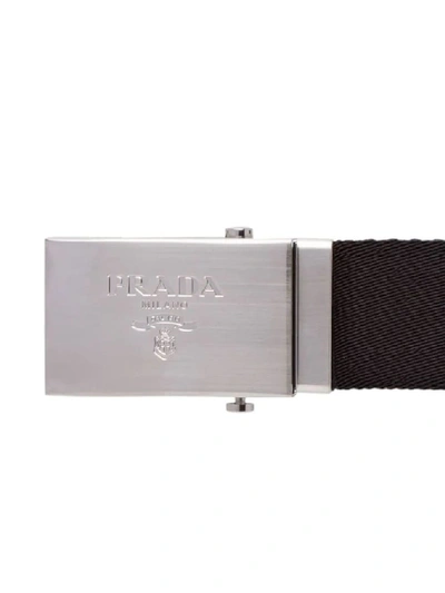 Shop Prada Men's Black Fabric Belt