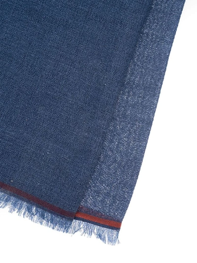 Shop Loro Piana Men's Blue Cashmere Foulard