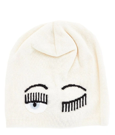 Shop Chiara Ferragni Women's White Wool Hat