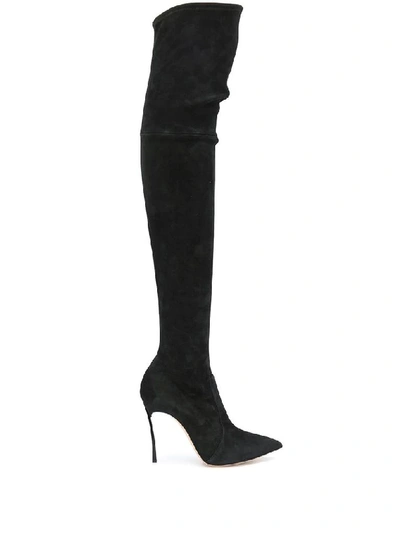 Shop Casadei Women's Black Suede Boots