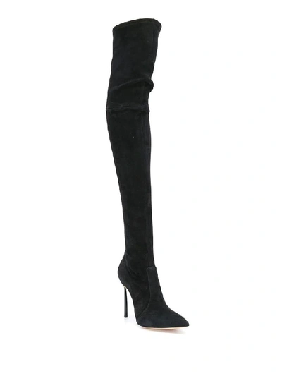 Shop Casadei Women's Black Suede Boots