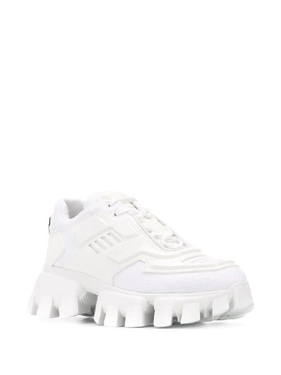 Shop Prada Women's White Leather Sneakers