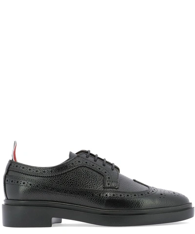 Shop Thom Browne Women's Black Leather Lace-up Shoes