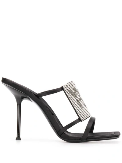 Shop Alexander Wang Women's Black Leather Sandals