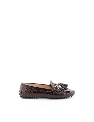 Shop Tod's Women's Brown Leather Loafers