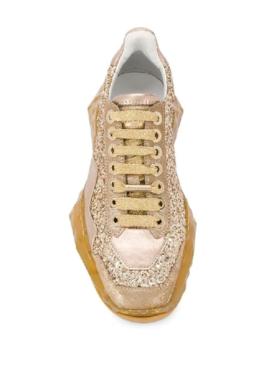 Shop Jimmy Choo Women's Gold Glitter Sneakers