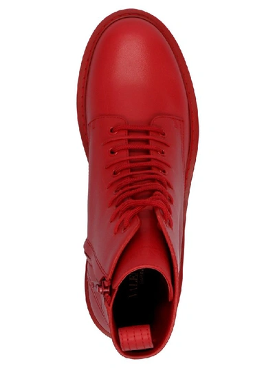 Shop Valentino Women's Red Leather Ankle Boots