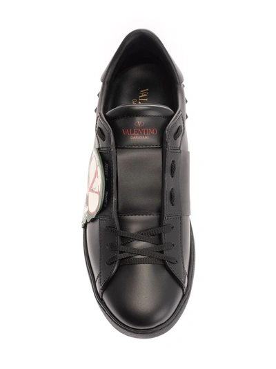 Shop Valentino Garavani Men's Black Leather Sneakers