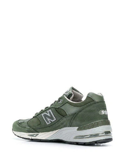 Shop New Balance Men's Green Leather Sneakers