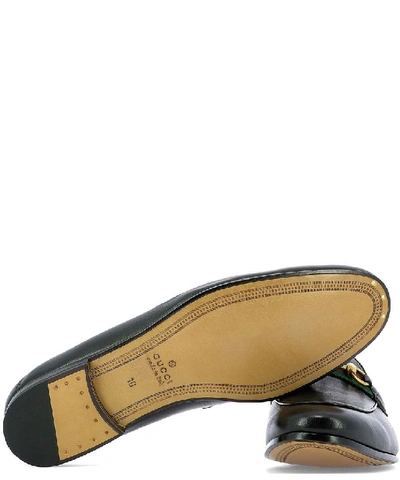 Shop Gucci Men's Black Leather Loafers