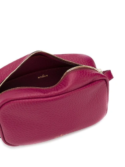 Shop Hogan Women's Purple Leather Shoulder Bag