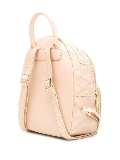 Shop Love Moschino Women's Pink Faux Leather Backpack