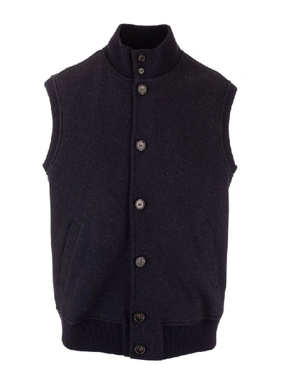Shop Loro Piana Men's Blue Cashmere Vest