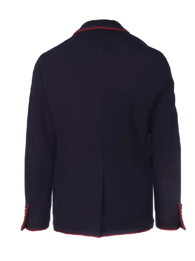 Shop Gucci Men's Blue Wool Blazer