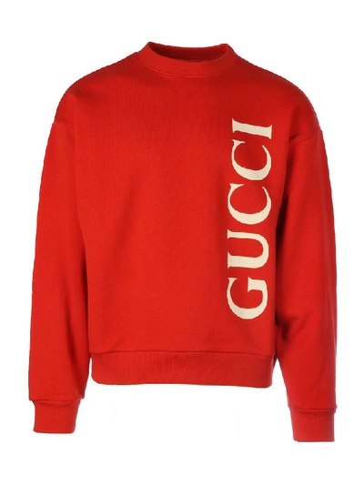 Shop Gucci Men's Red Cotton Sweatshirt