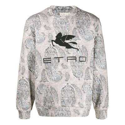 Shop Etro Men's Grey Cotton Sweatshirt