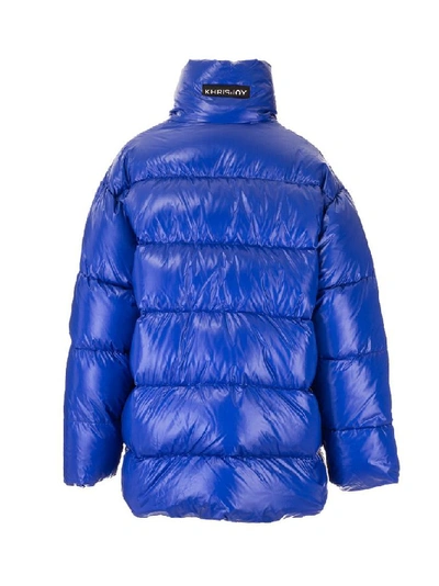 Shop Khrisjoy Men's Blue Polyester Down Jacket