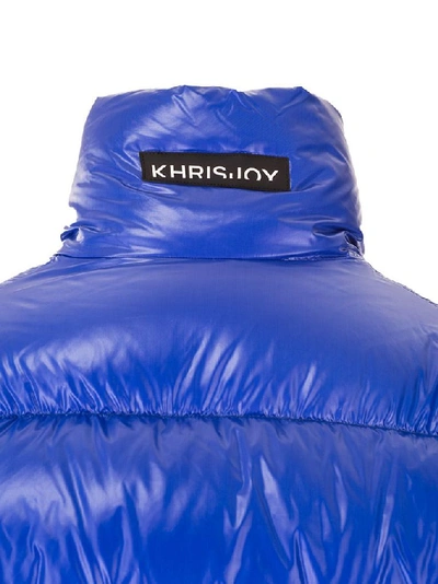 Shop Khrisjoy Men's Blue Polyester Down Jacket