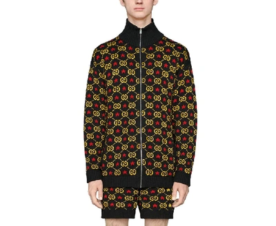 Shop Gucci Men's Black Cotton Outerwear Jacket