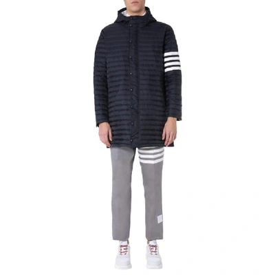 Shop Thom Browne Men's Blue Polyamide Down Jacket