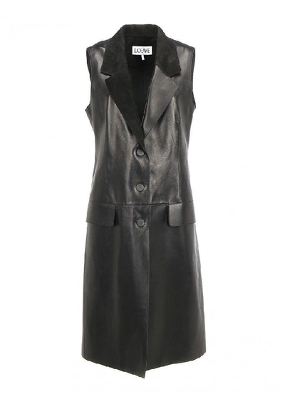Shop Loewe Women's Black Leather Vest
