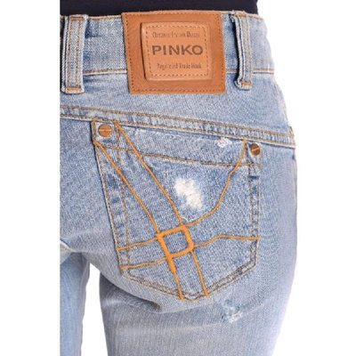 Shop Pinko Women's Blue Cotton Jeans