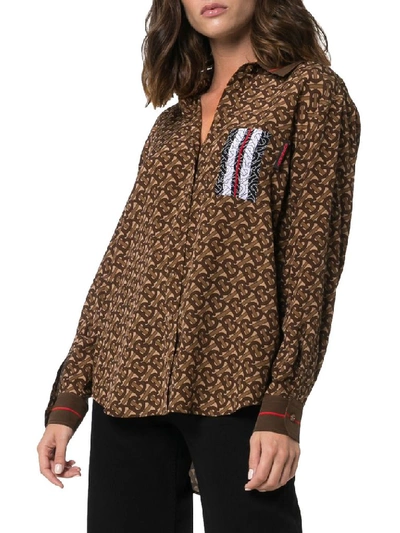 Shop Burberry Women's Brown Silk Shirt