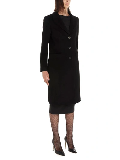 Shop Alberto Biani Women's Black Wool Coat