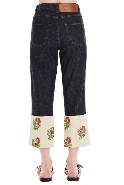 Shop Loewe Women's Blue Cotton Jeans