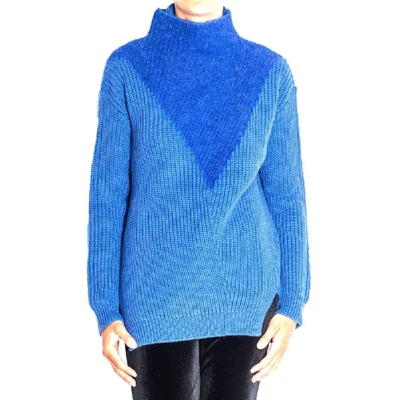 Shop Pinko Women's Blue Wool Sweater