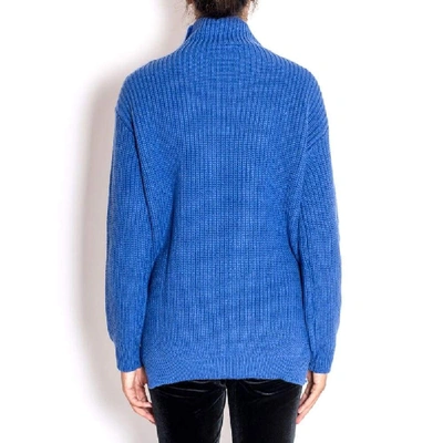 Shop Pinko Women's Blue Wool Sweater