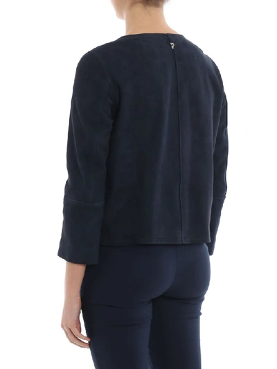 Shop Dondup Women's Blue Suede Jacket