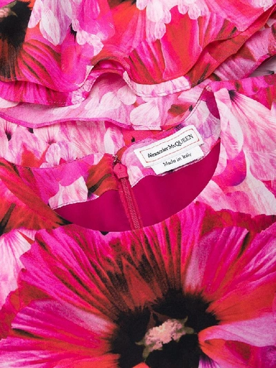 Shop Alexander Mcqueen Women's Pink Silk Dress
