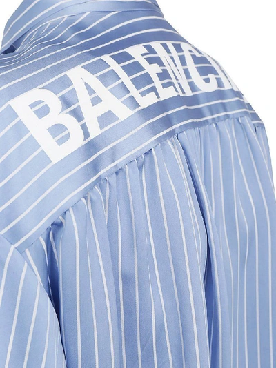 Shop Balenciaga Women's Light Blue Viscose Blouse