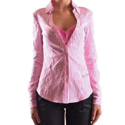 Shop Frankie Morello Women's Pink Cotton Shirt