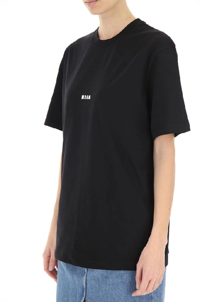 Shop Msgm Women's Black Cotton T-shirt