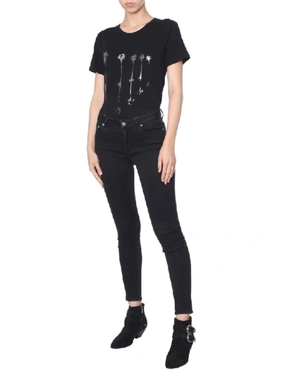 Shop Saint Laurent Women's Black Cotton T-shirt