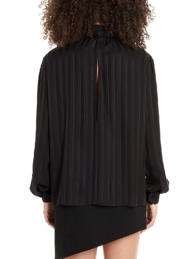 Shop Saint Laurent Women's Black Silk Blouse