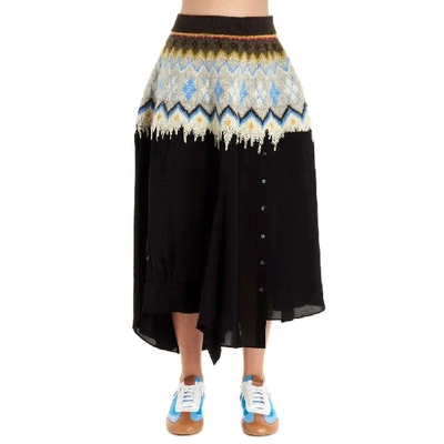 Shop Loewe Women's Black Wool Skirt