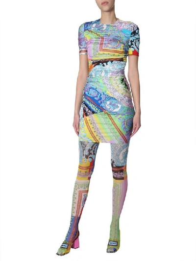 Shop Versace Collection Women's Multicolor Silk Leggings