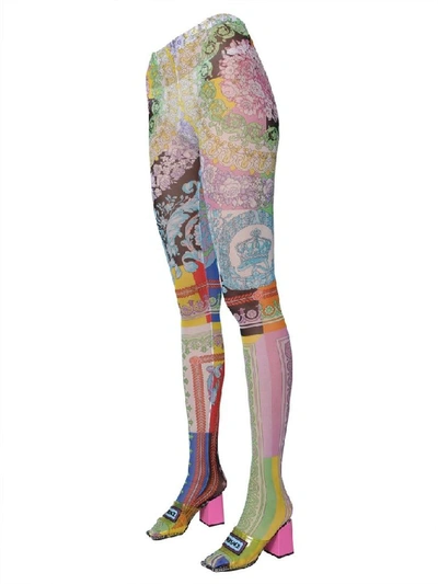 Shop Versace Collection Women's Multicolor Silk Leggings