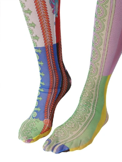 Shop Versace Collection Women's Multicolor Silk Leggings