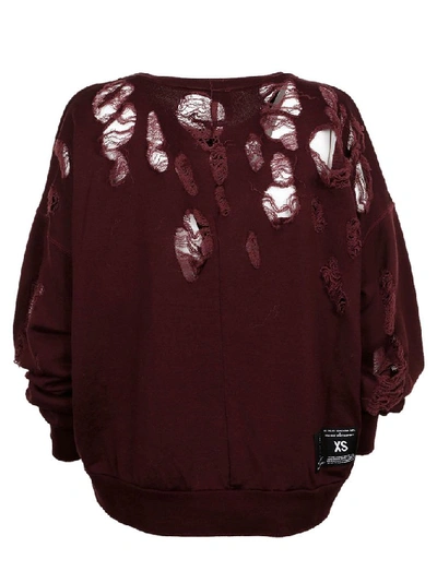 Shop Ben Taverniti Unravel Project Unravel Project Women's Burgundy Cotton Sweatshirt