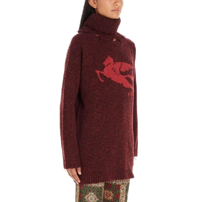 Shop Etro Women's Burgundy Wool Sweater
